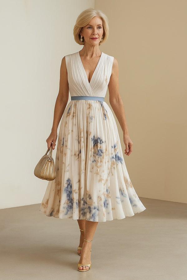 Paz™ | Florales plissiertes Maxikleid Zeitlos