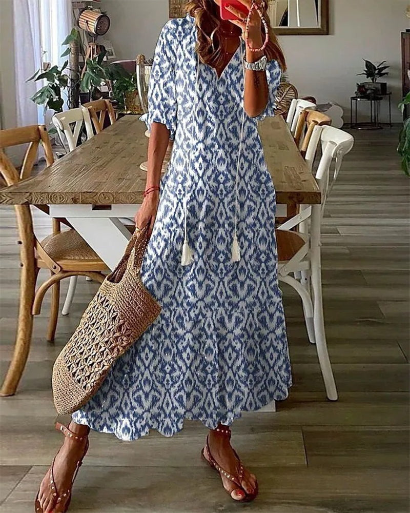Noor™ | Boho Vintage Sommer Maxi Kleid