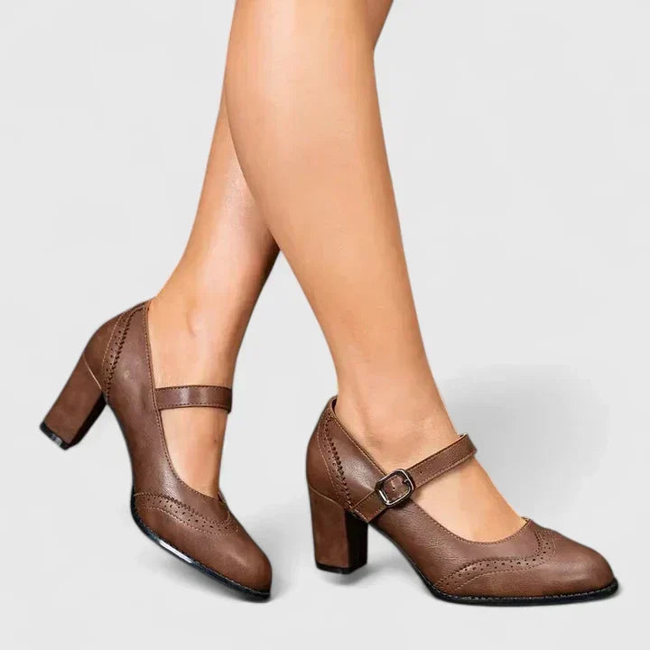 Camille | Retro-Mary-Jane-Pumps mit Absatz