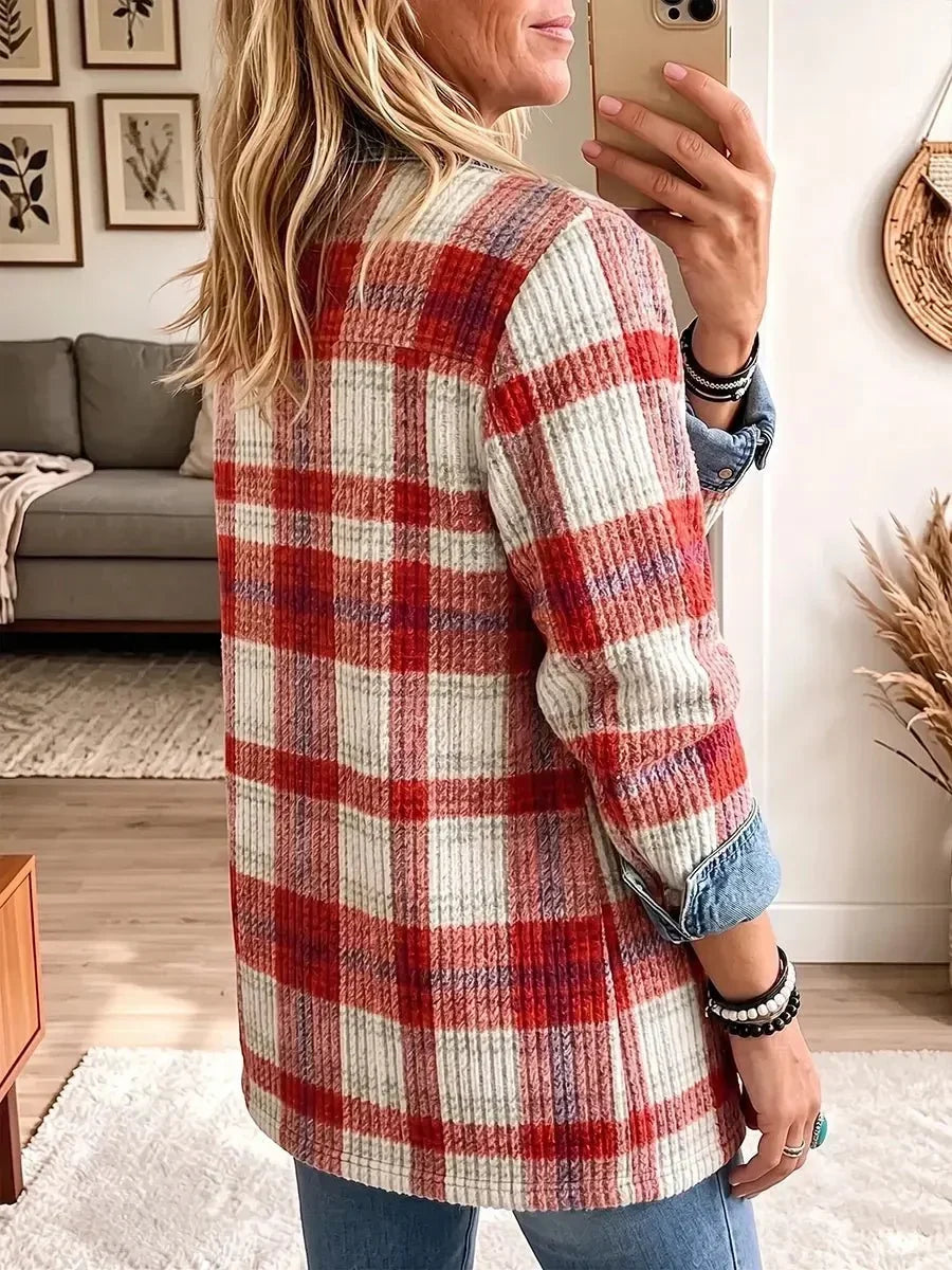 Scarlett | Vintage elegante Denim-Patchwork-Jacke