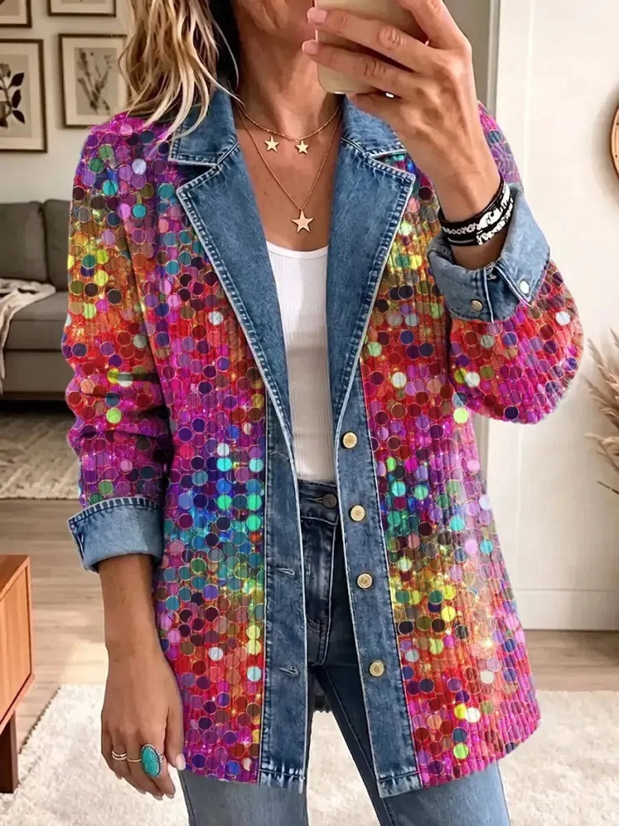 Eleanor | Retro-Jacke mit glänzendem Paillettenmuster