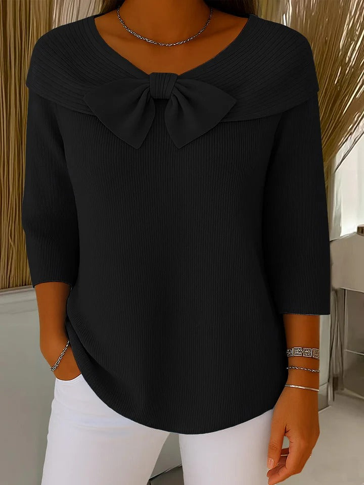 Trinidad | Pullover mit Schleife und Rundhalsausschnitt