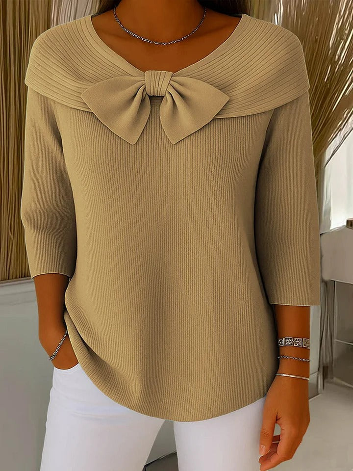 Trinidad | Pullover mit Schleife und Rundhalsausschnitt