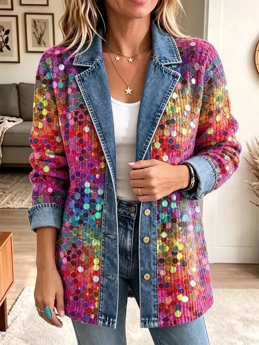 Eleanor | Retro-Jacke mit glänzendem Paillettenmuster
