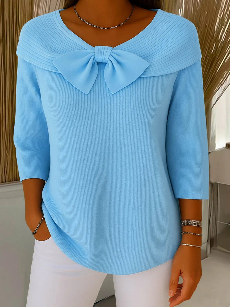 Trinidad | Pullover mit Schleife und Rundhalsausschnitt