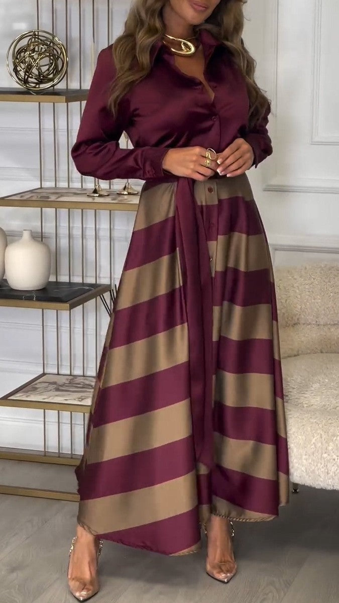 Celestine - Anspruchsvolles gestreiftes Kleid