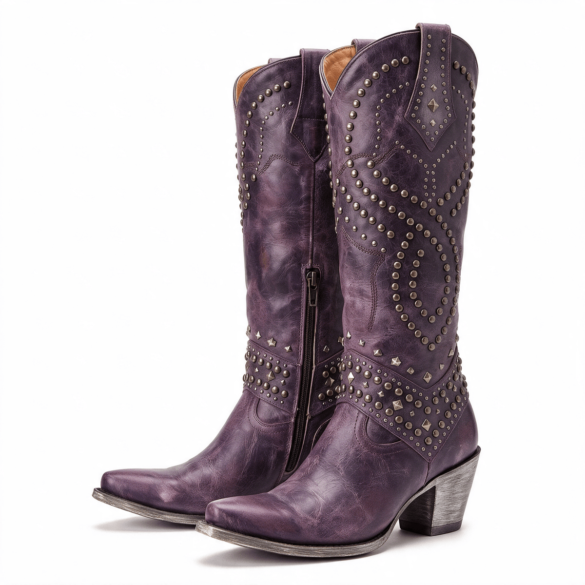 Elena – Kniehohe Stiefel mit Nieten