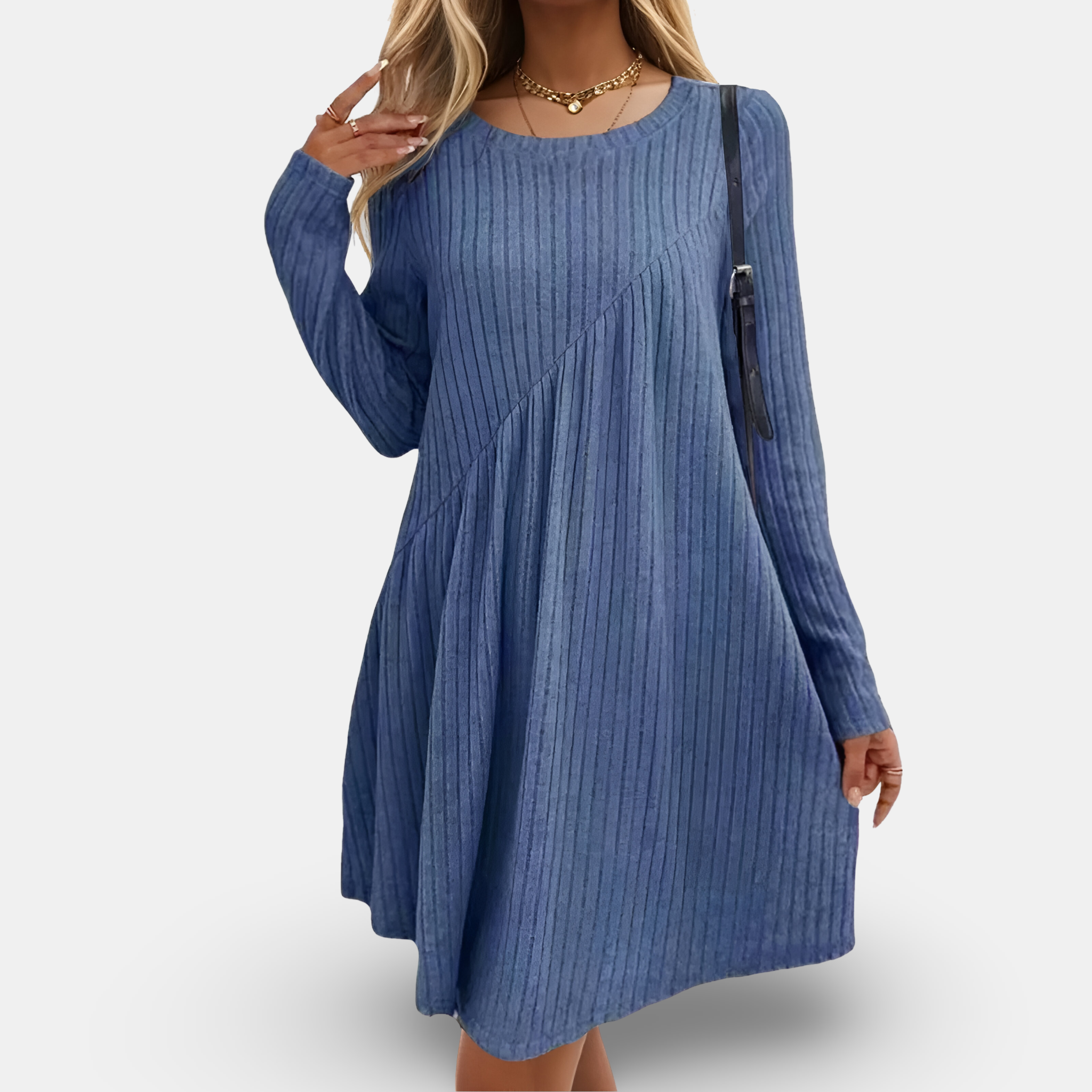 Clarita | Weiches & Cequemes Kleid mit langen Ärmeln
