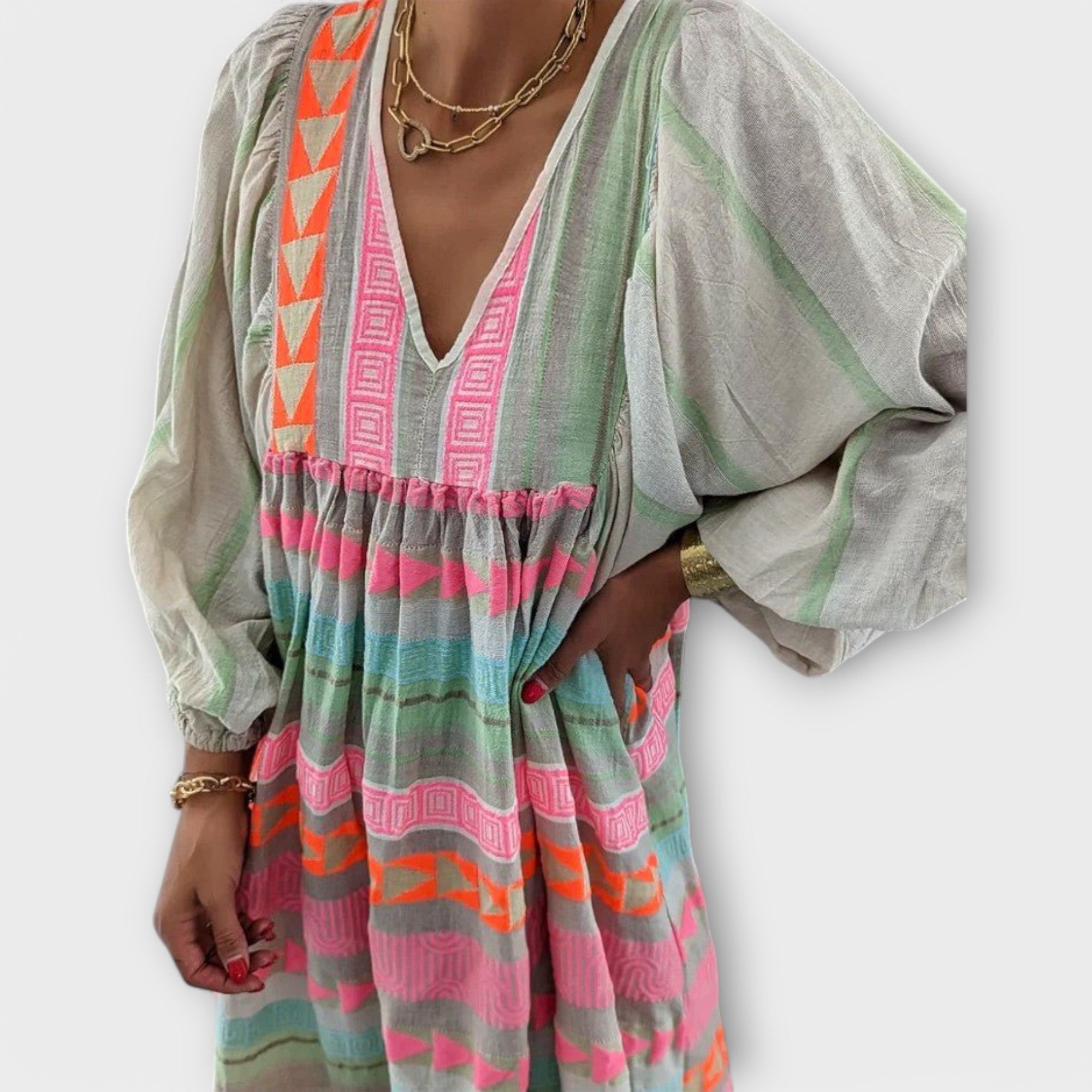 Dana™ | Buntes Kleid in A-Linie