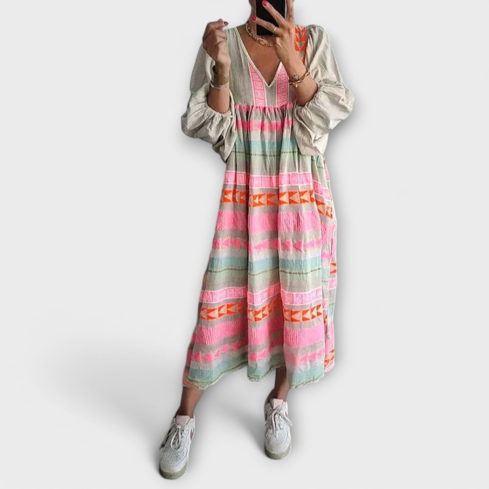 Dana™ | Buntes Kleid in A-Linie