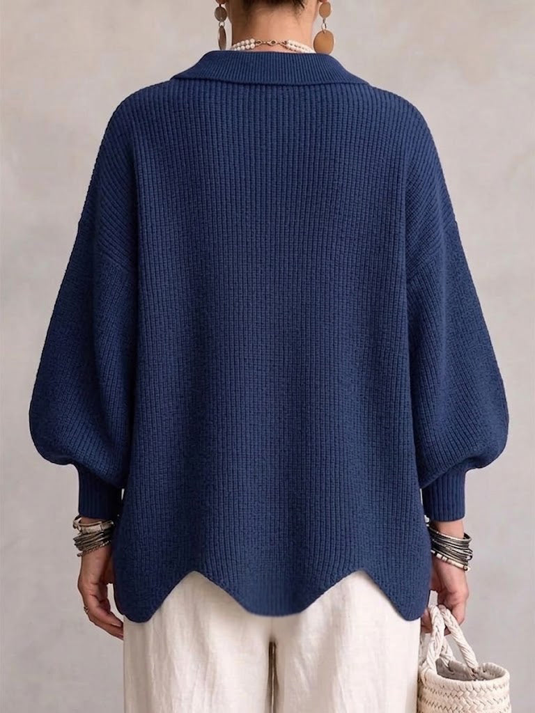 Karina | Oversize-Strickjacke mit Kragen und Knöpfen