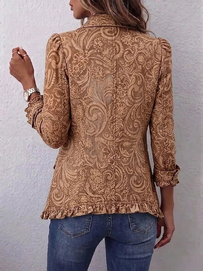 Vyclara | Vintage-Rüschenjacke mit Blumenprint