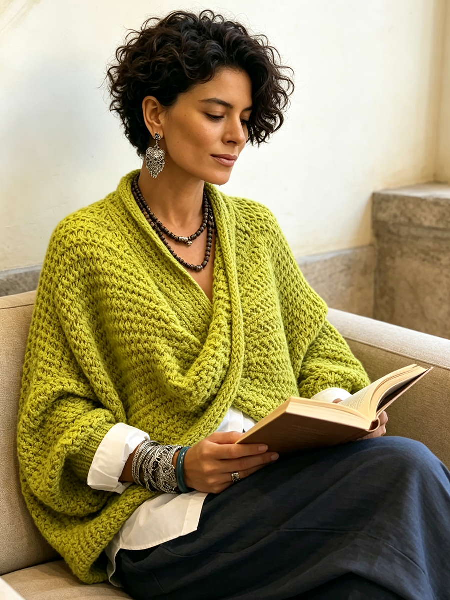 Célia – Wickelpullover mit Fledermausärmeln