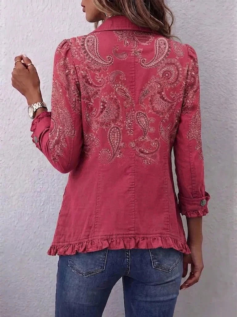Anouk | Vintage-Rüschenjacke mit Paisley-Print