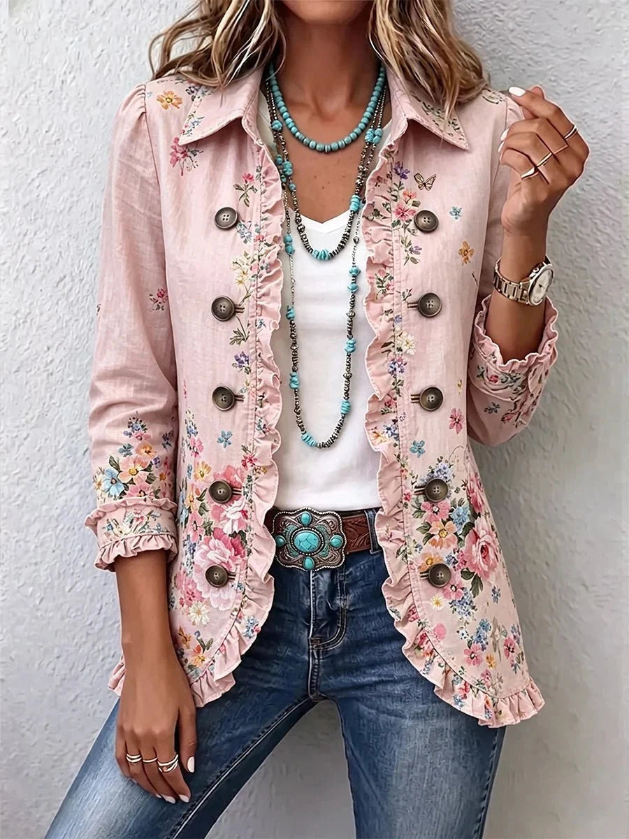 Bettany | Rüschenjacke mit Blumenmuster