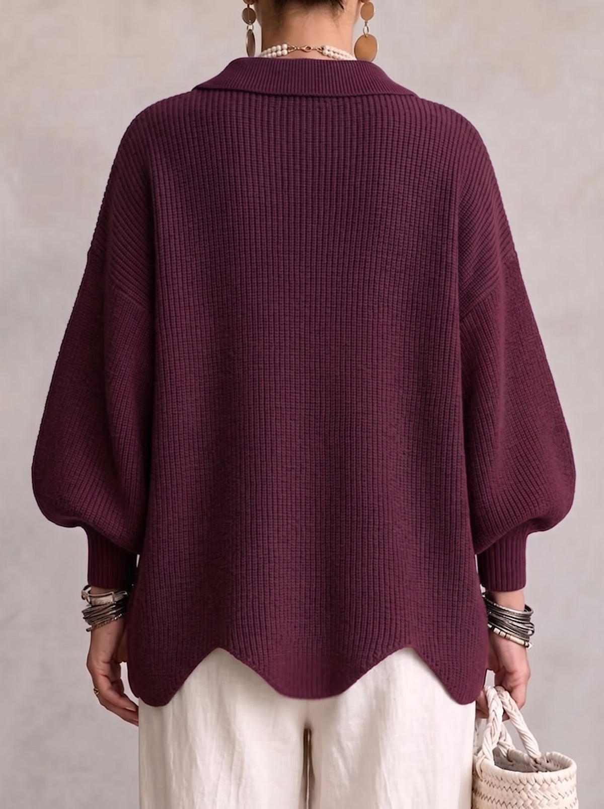 Karina | Oversize-Strickjacke mit Kragen und Knöpfen