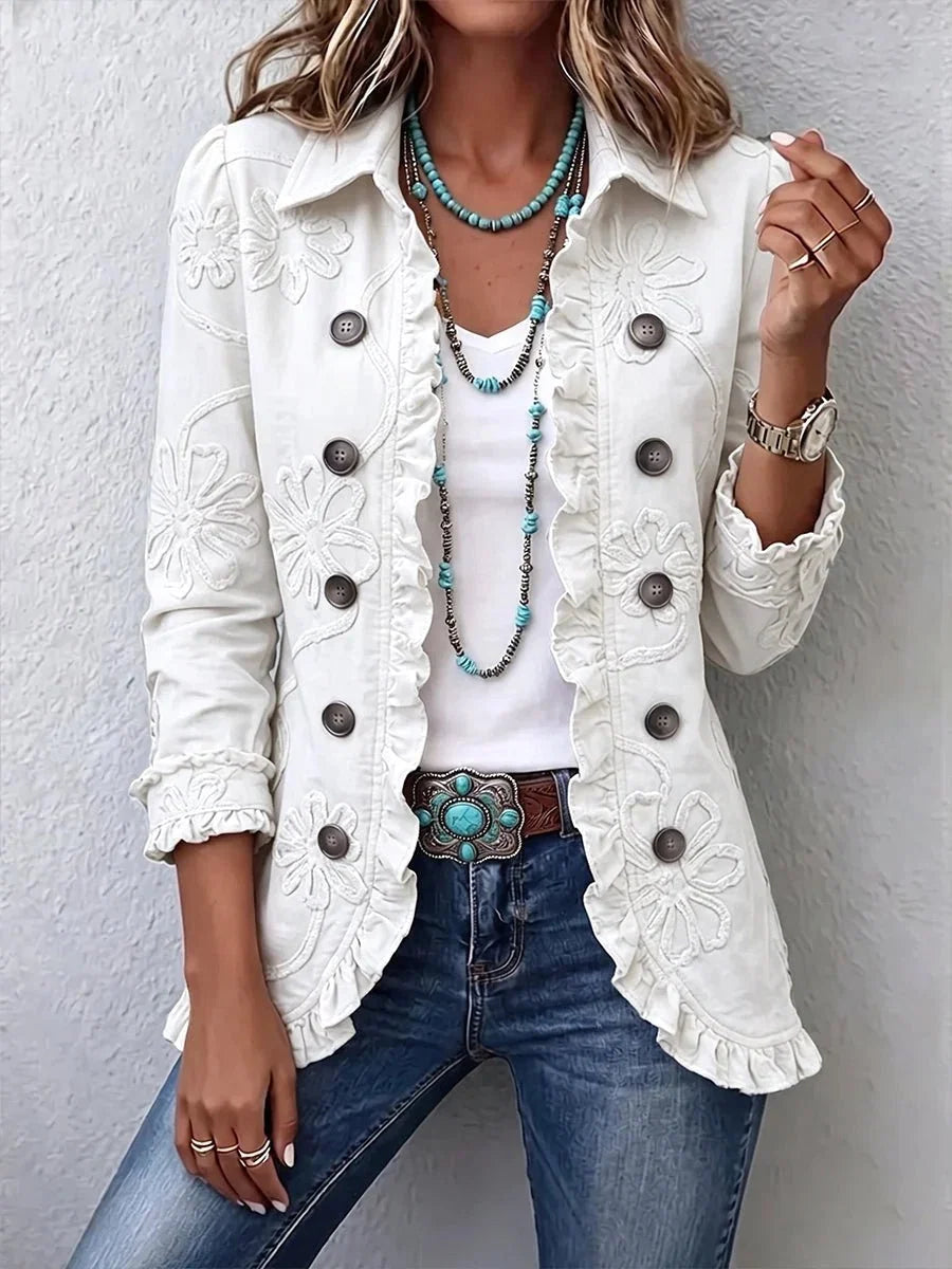 Mariso | Boho-Chic-Jacke mit floraler Stickerei