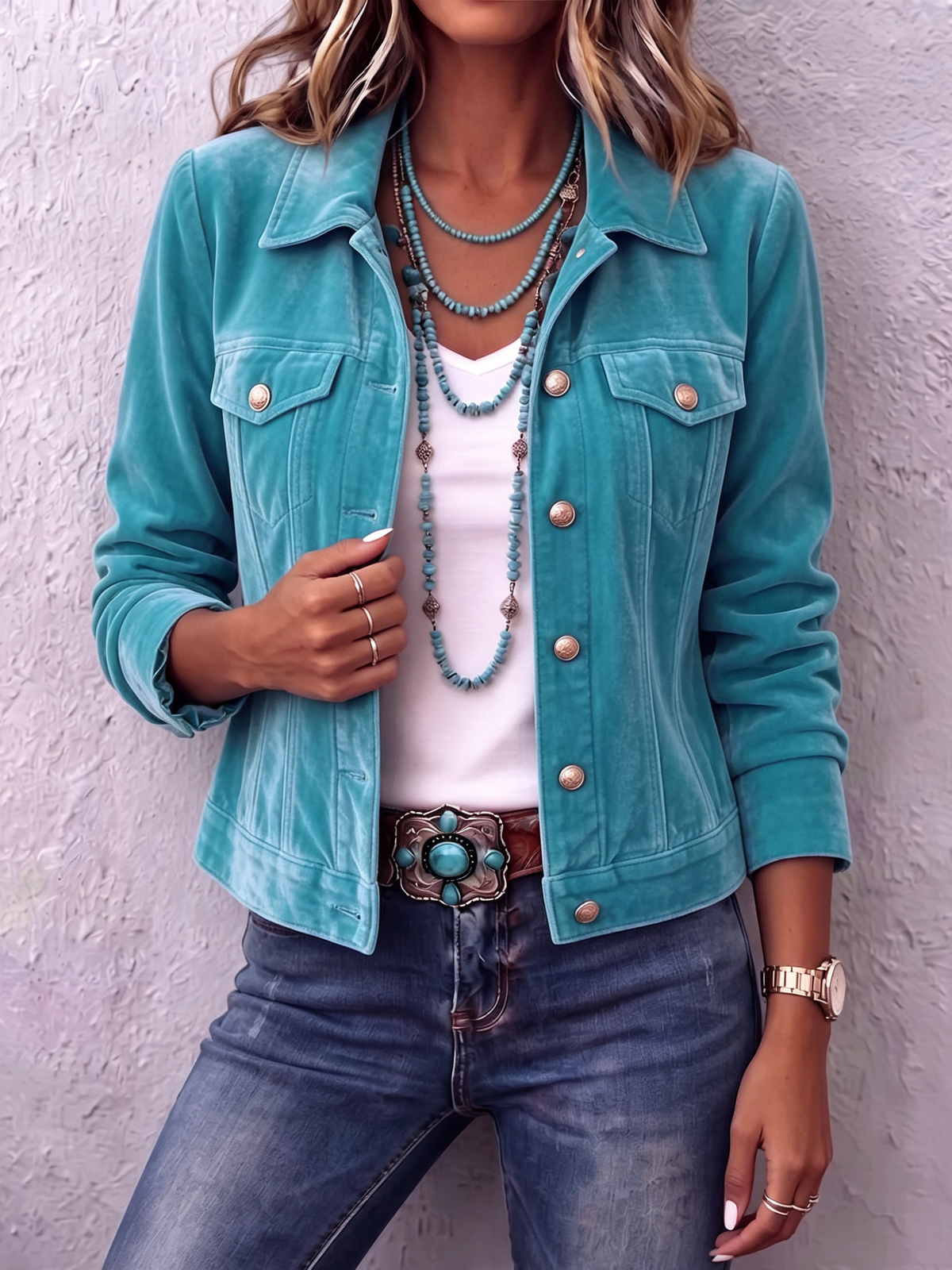 Dianne | Samtige Boho-Jacke im Vintage-Stil
