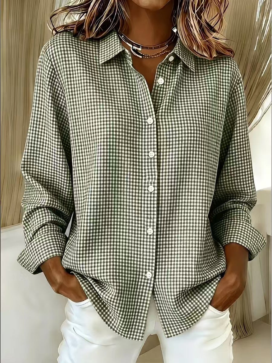 Elowen – Kariertes Hemd mit Knöpfen
