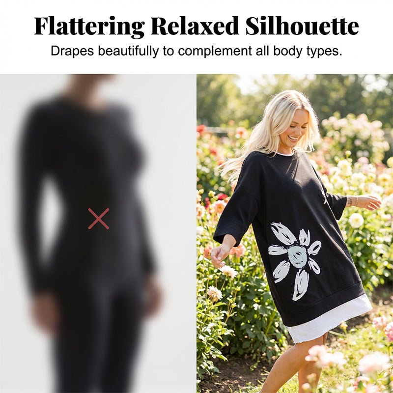 Maelle – Oversize T-Shirt Kleid mit floralem Print