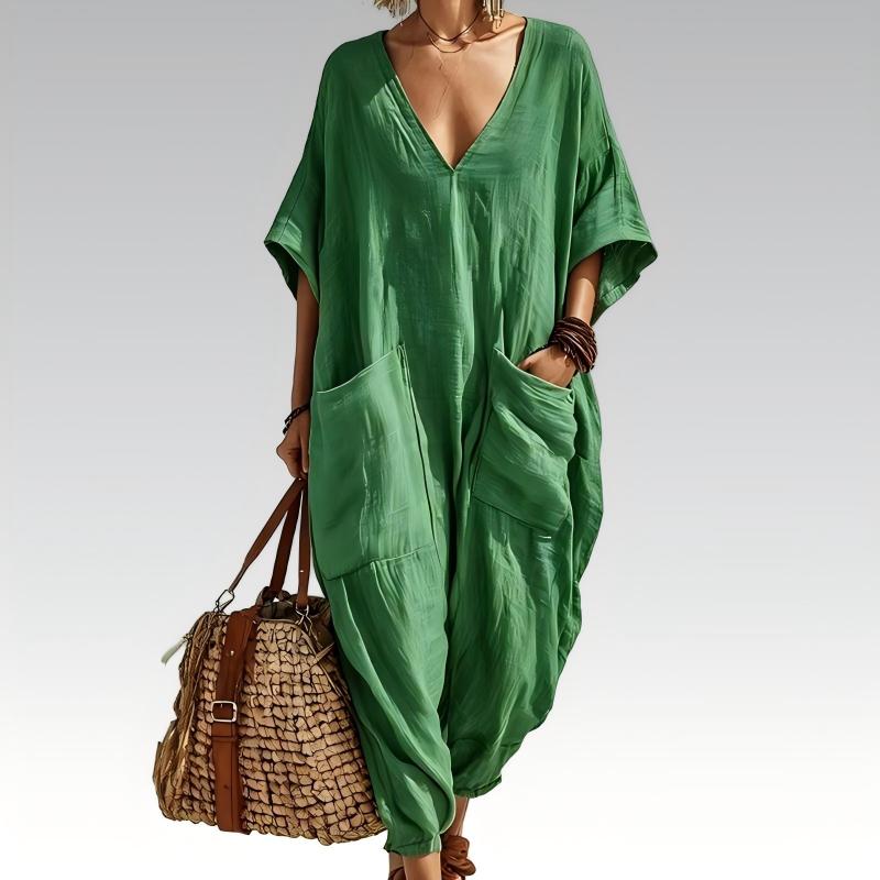 Liv – Lockerer Sommer-Jumpsuit mit V-Ausschnitt