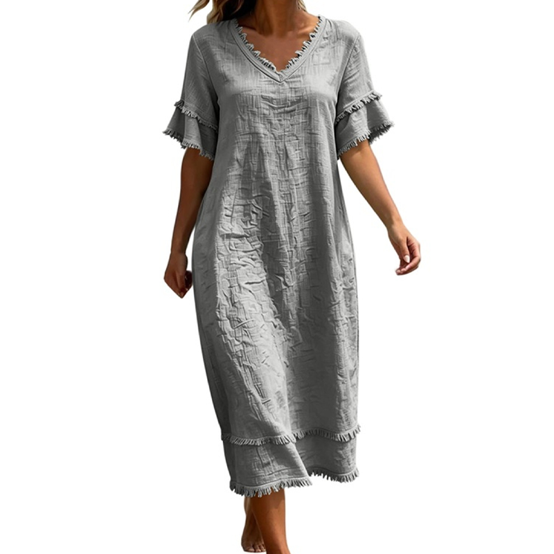 Rosa – Leichtes Strandkleid mit Rüschendetails