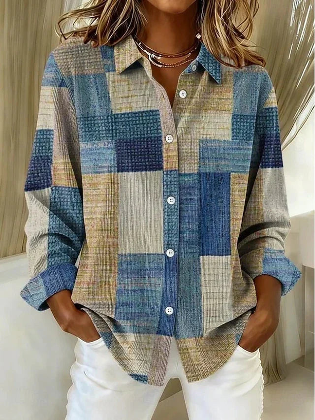 Deanna | Patchwork-Bluse mit Farbblöcken