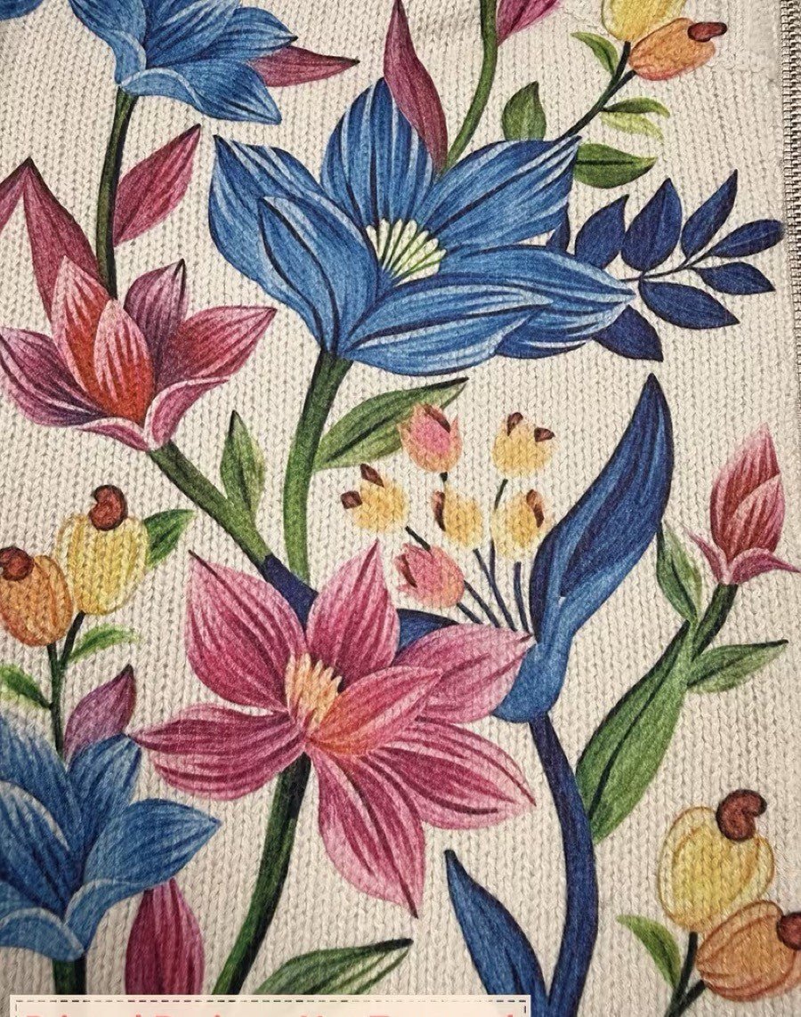 Tabitha™ | Reißverschluss-Cardigan mit botanischen Gartenblumen