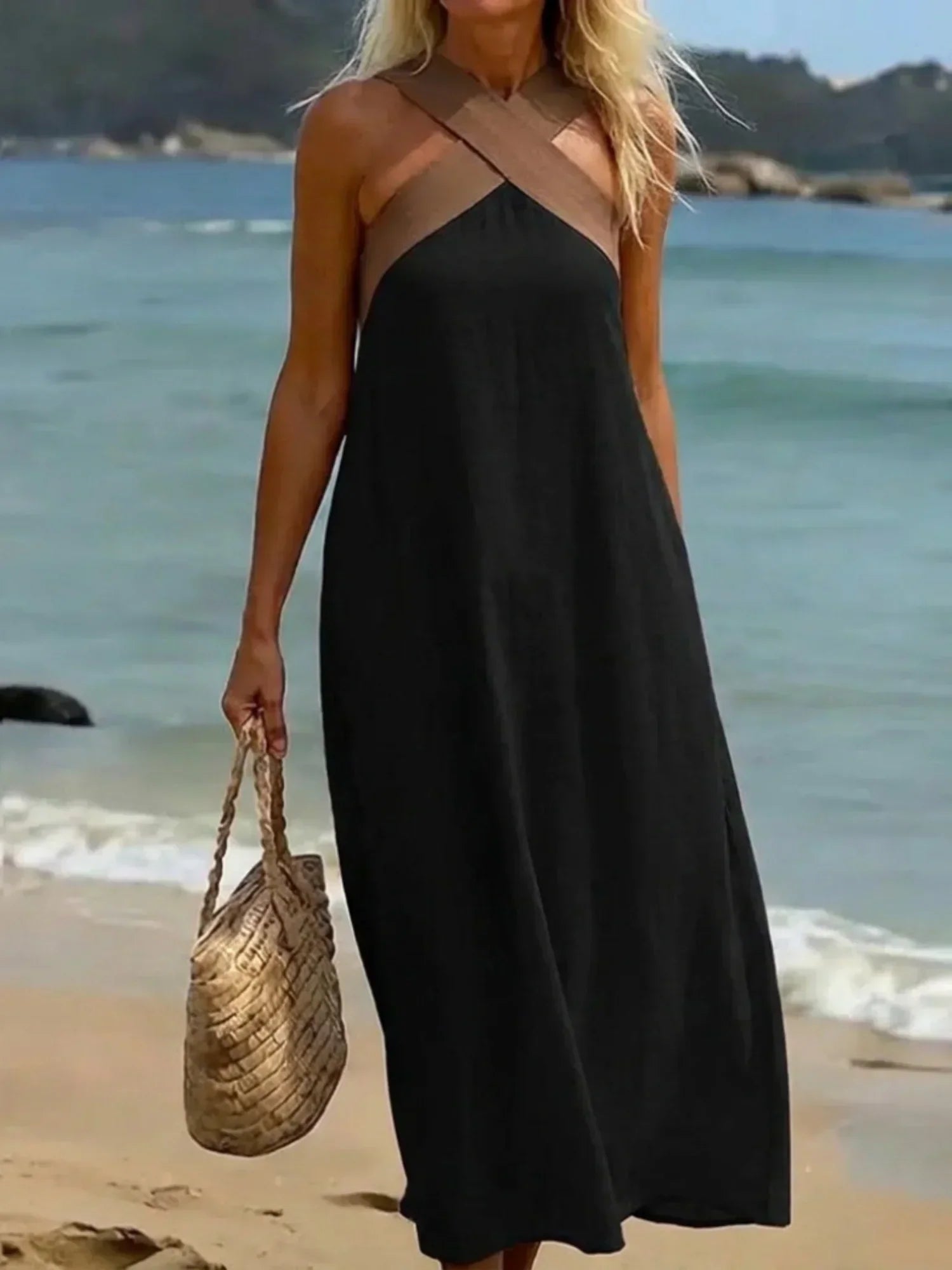 Quirine™ | Maxikleid mit Überkreuzung vorne