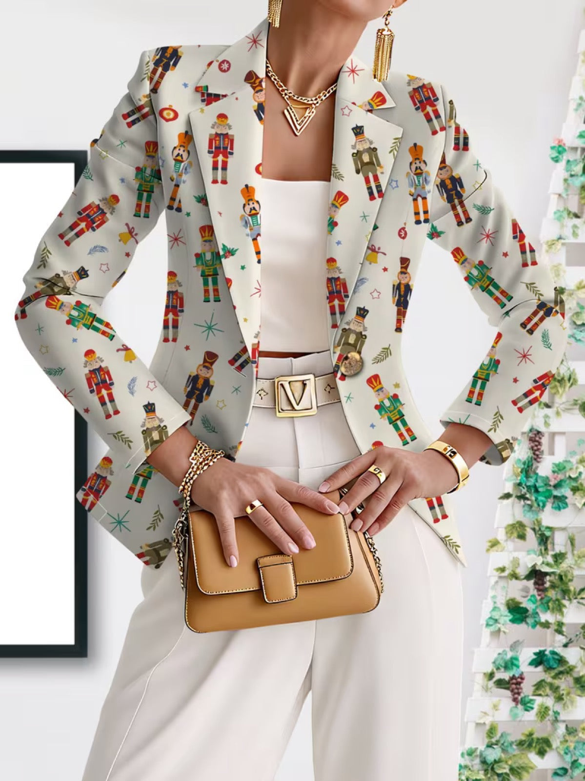 Kathleen | Blazer mit festlichem Print