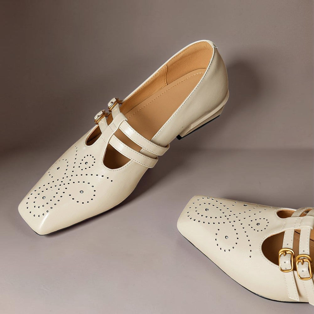 Rikke | Elegante Mary-Jane-Schuhe aus Leder mit Doppelriemen