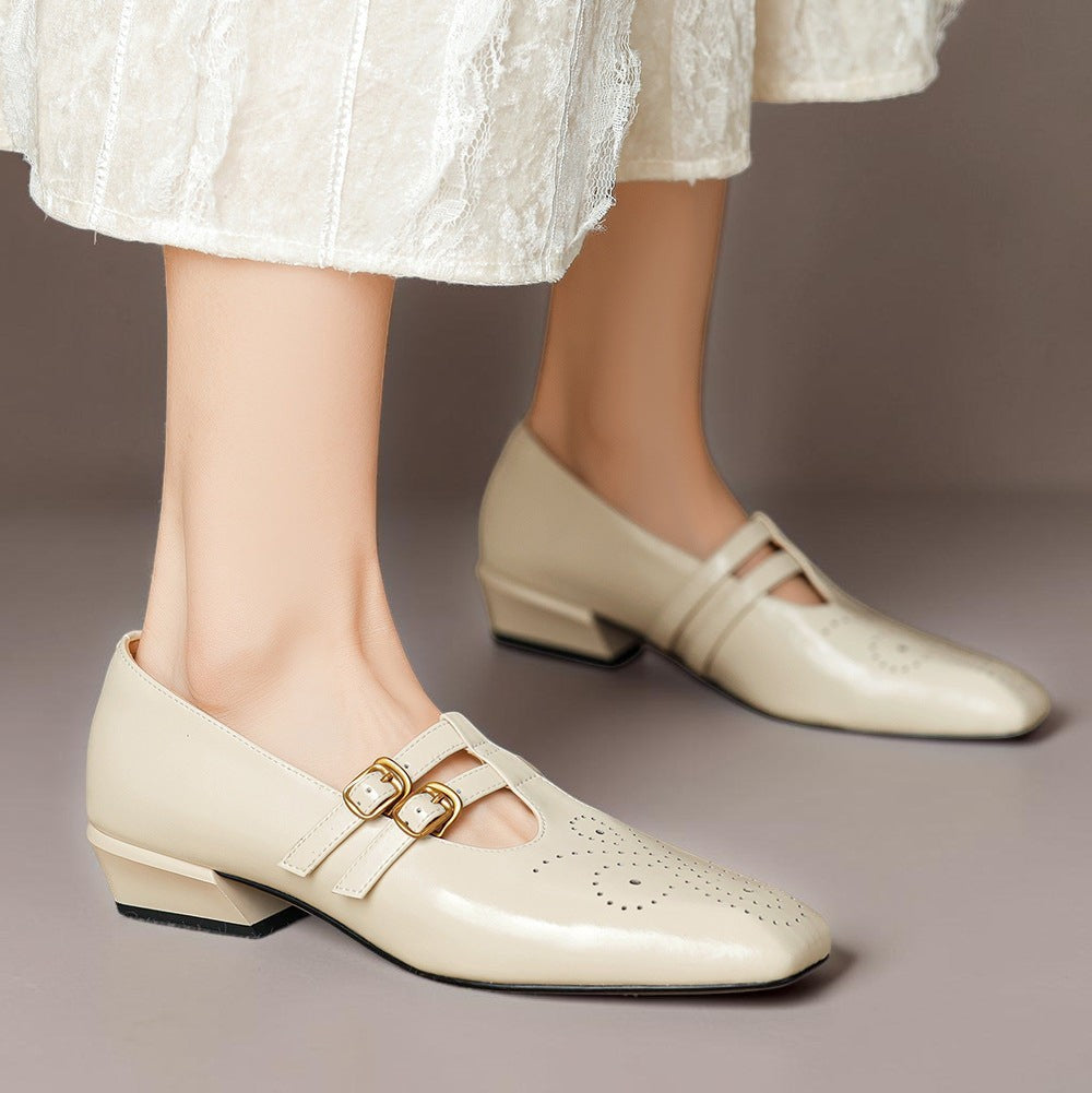 Rikke | Elegante Mary-Jane-Schuhe aus Leder mit Doppelriemen