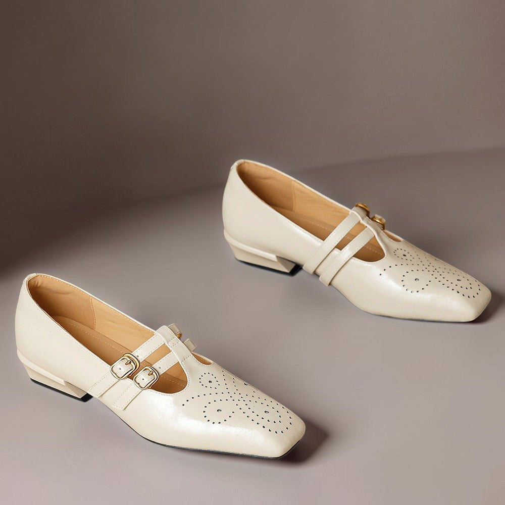 Rikke | Elegante Mary-Jane-Schuhe aus Leder mit Doppelriemen