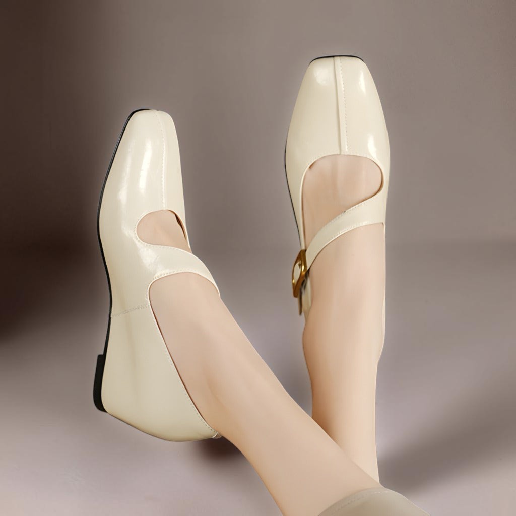 Lone | Mary-Jane-Schuhe aus Echtleder mit eckiger Spitze