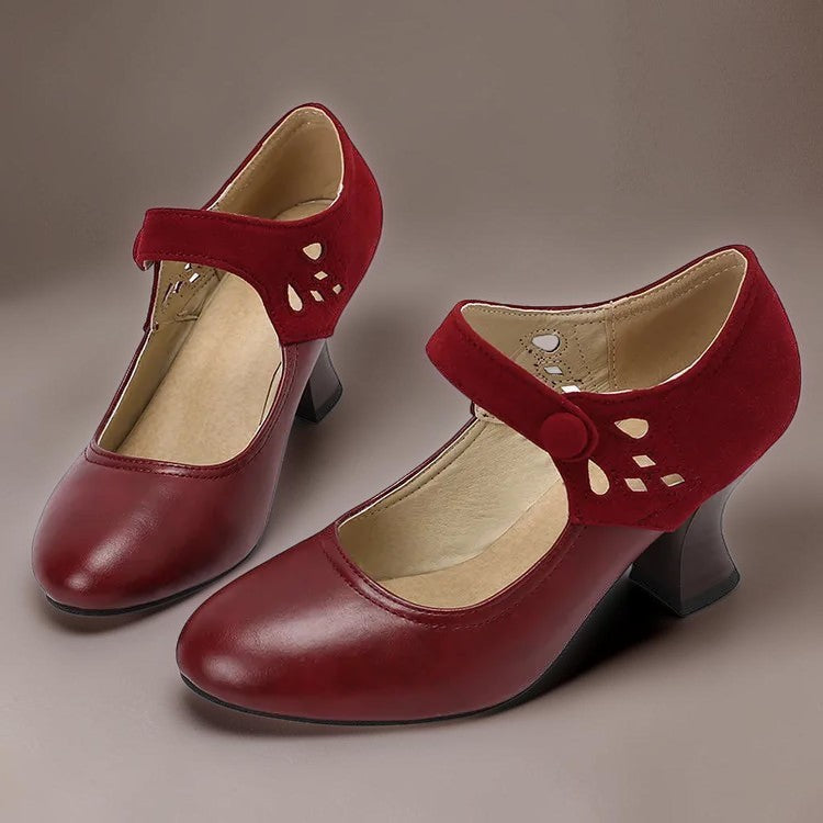 Bente | Elegante Pumps mit Knöchelriemen und Blockabsatz
