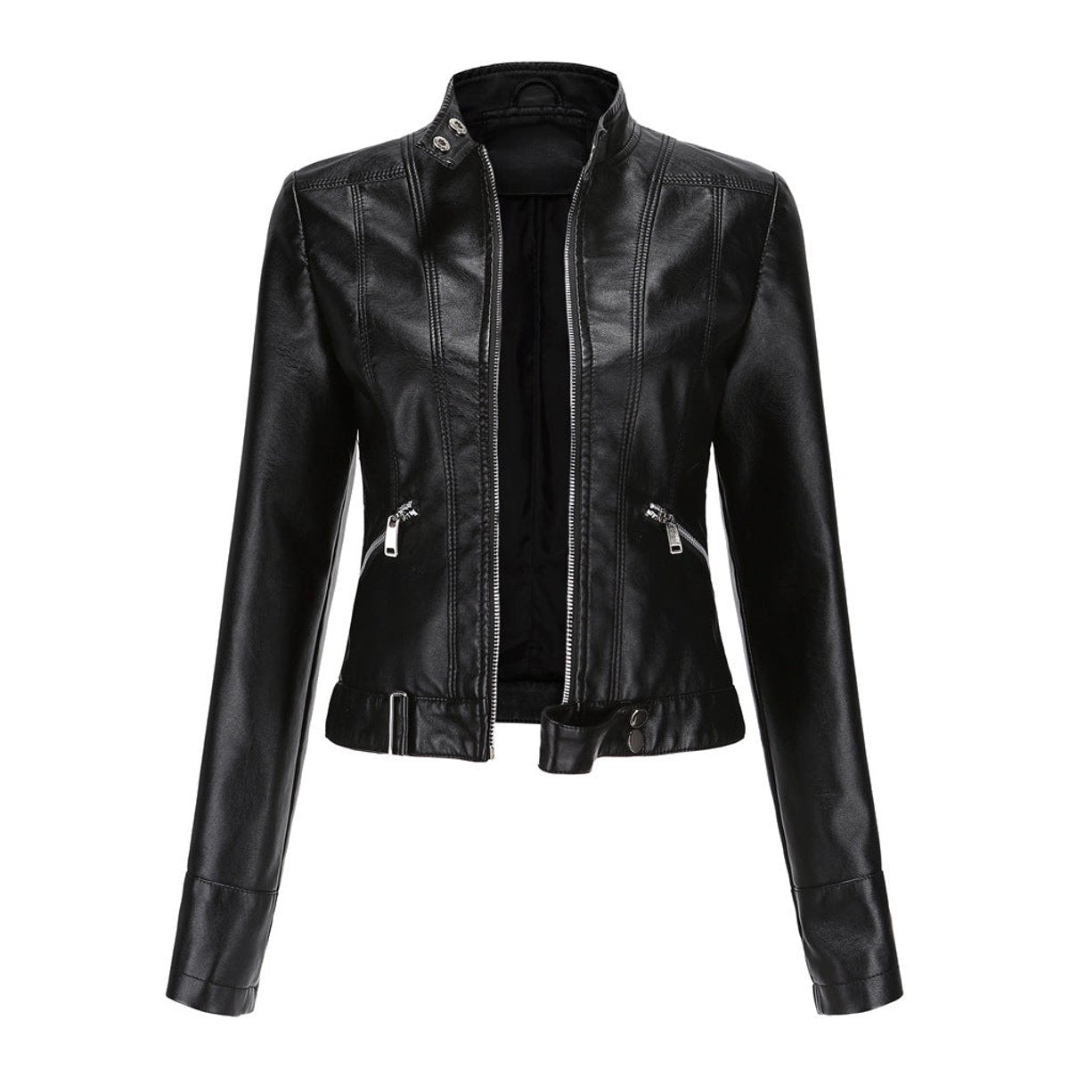 Luana | Kurze Bikerjacke mit Stehkragen