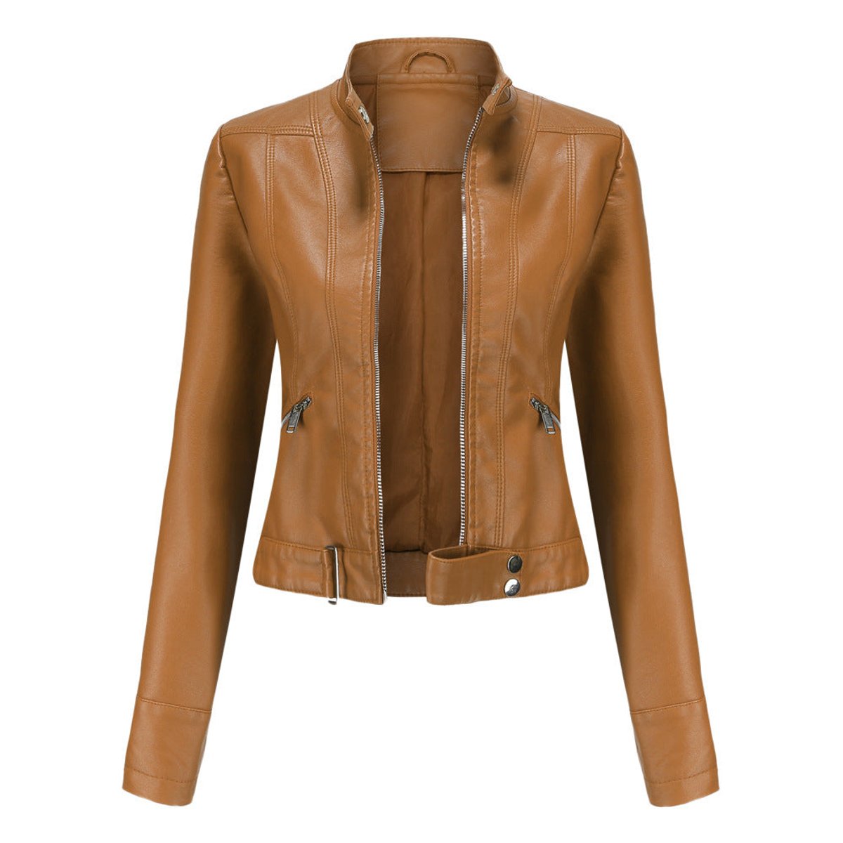 Luana | Kurze Bikerjacke mit Stehkragen