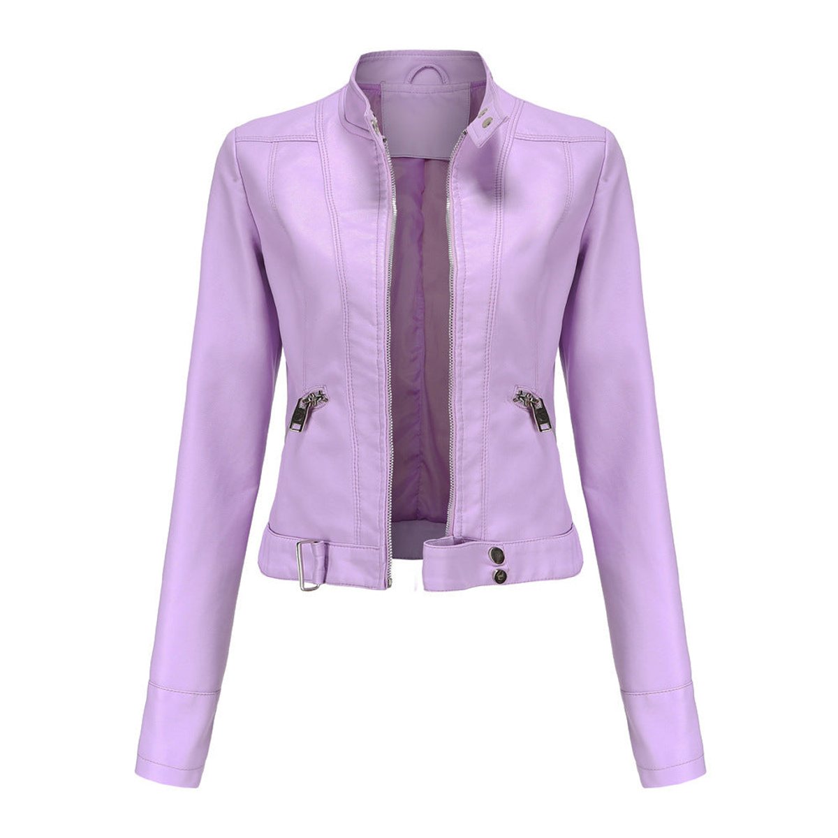 Luana | Kurze Bikerjacke mit Stehkragen