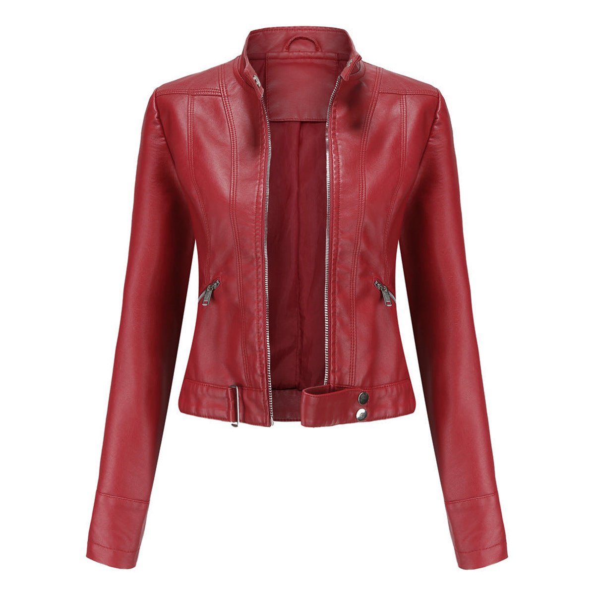 Luana | Kurze Bikerjacke mit Stehkragen