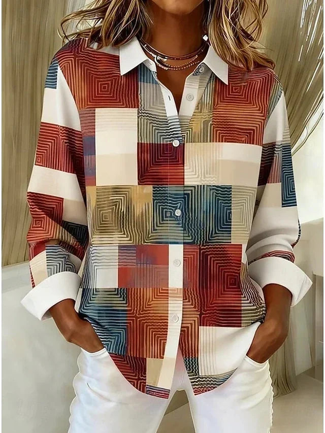 Deanna | Patchwork-Bluse mit Farbblöcken