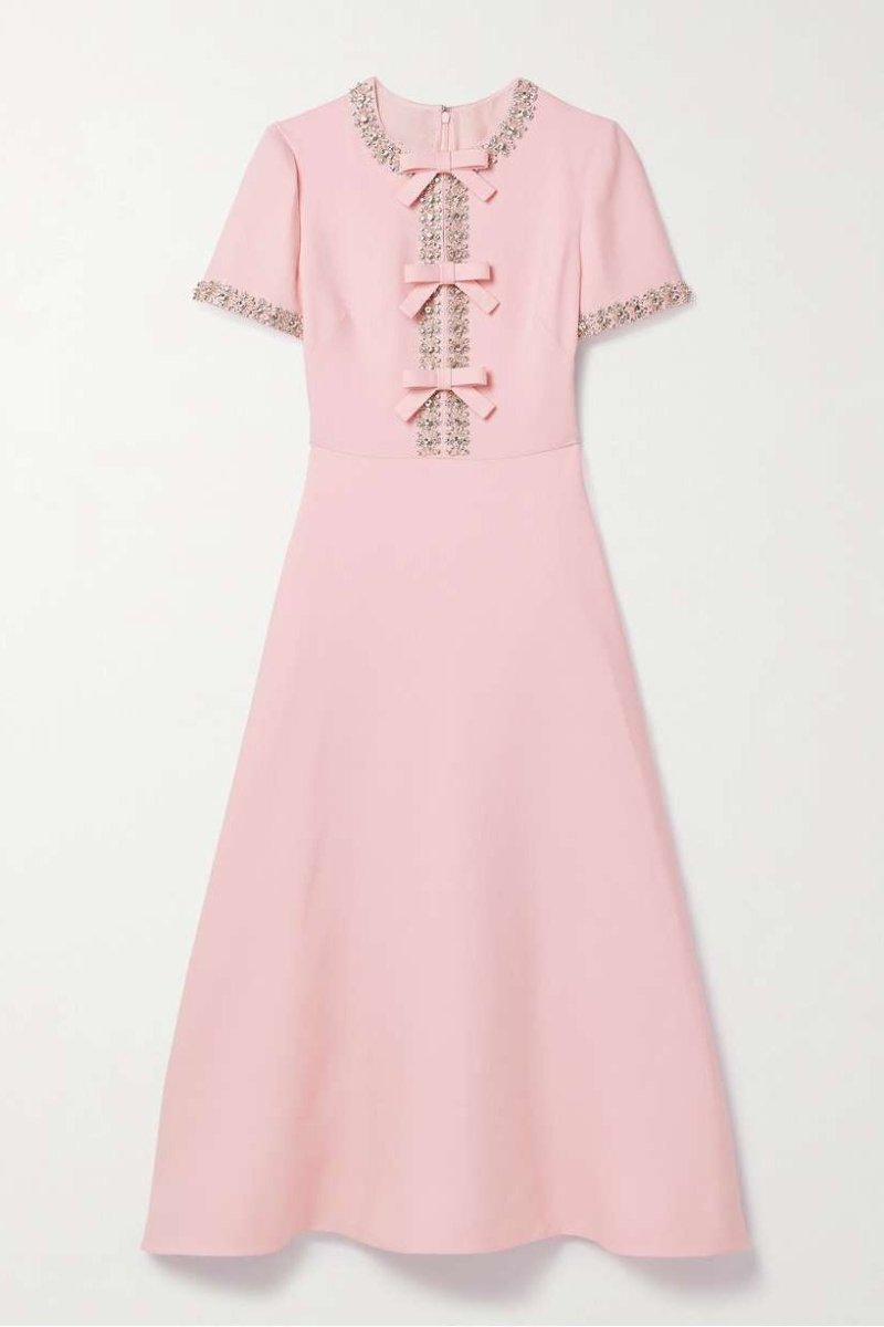 Aria™ | Schleife mit Kristall verschönert Midikleid
